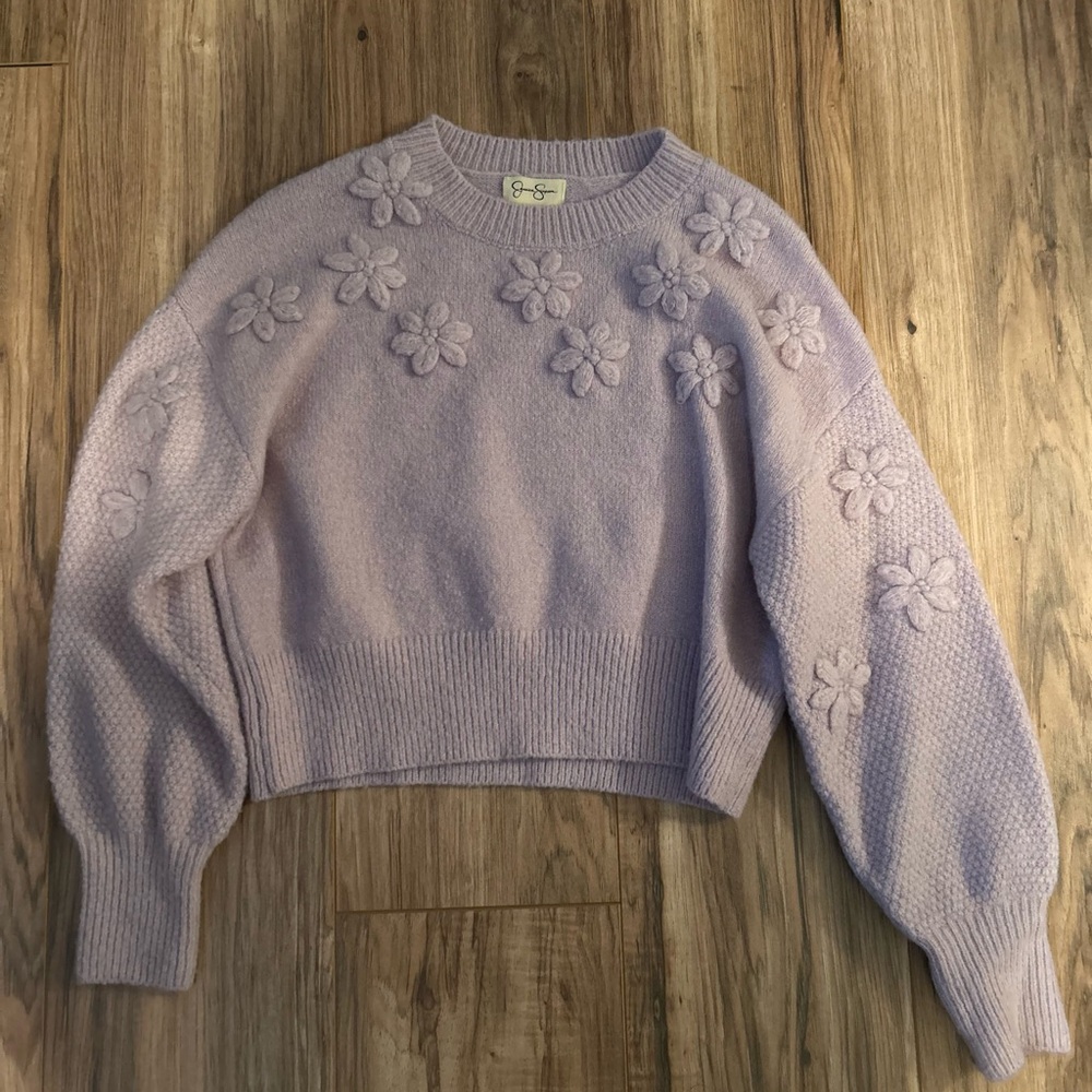 Purple flower sweater